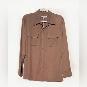 Finicky fox clothing | Doris Women's LS Loop Collar - Brown Size Medium